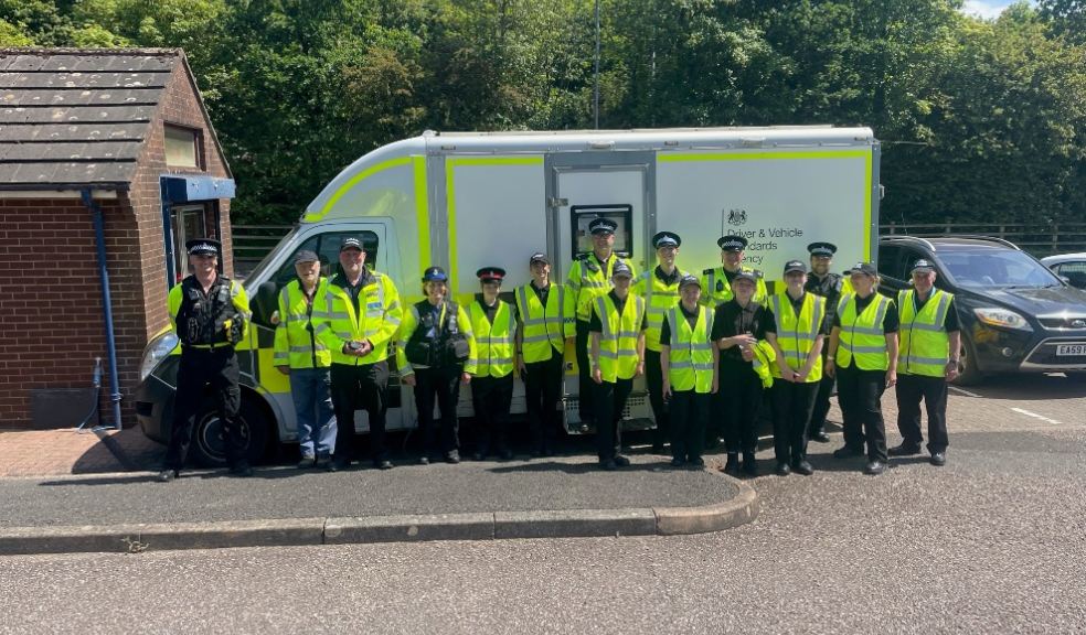 Left to right: PC Steve Greenaway, Volunteer Tom Orton, Volunteer Ian Keenan, PCSO Melanie Spiller, Cadet Jacobi, Cadet Jack, PC Adrian Legg, Volunteer Cadet Leader Melissa Ford, Cadet Morgan, Cadet Jess, Special Constable Paul Fudge, Cadet Kyra, Cadet Charlotte, PC Joe Oliver, Volunteer Cadet Leader Beth Rusalen, Volunteer Cadet Leader Neil Roberts.