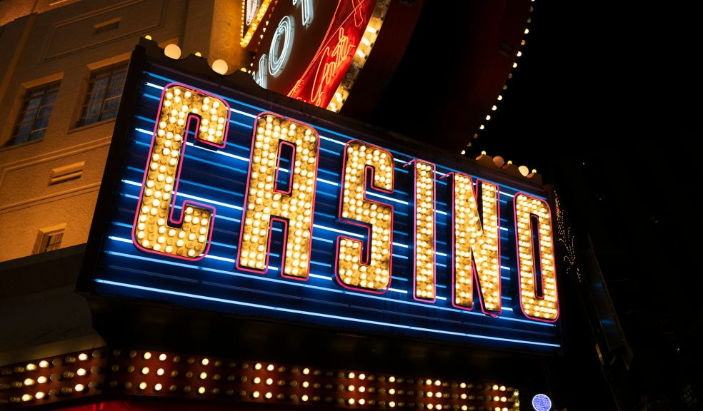building with casino in neon lights