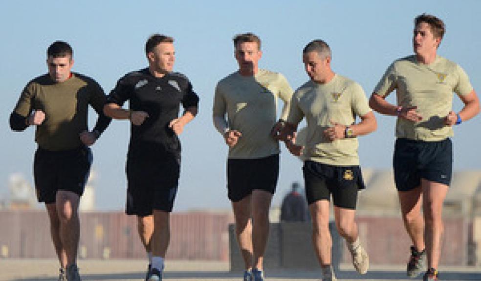 Gary Barlow joins British soldiers for a dawn run