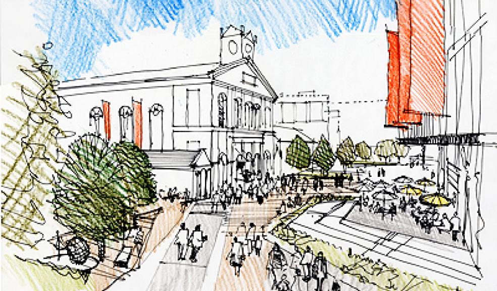 Sketch of the potential new public space in Tavistock Place linked to History Centre