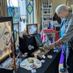 Browsing the artisan craft fair at Escot