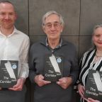 CORRIDOR OF POWER - Award-winning author Iain Peters (middle) with charity representative Dr Kim Bond and Enable Law partner Gary Walker.JPG
