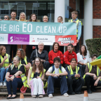 Students and volunteers at the Big EO Clean Up