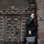 Family lawyer standing in front of gate