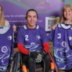 Hawks chairperson Jesse Hayes with Enable Law solicitors Charlotte Morgan (left) and Michelle Biddulph.