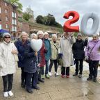 he Exeter Quay group celebrating 20 years of Westbank's Health Walks