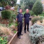 Dave McCarthy and James Gallagher from Jack's Patch in Westbank's Sensory Garden. Photo: Westbank.