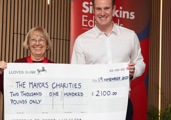 Simpkins Edwards Partner James Welton with Mayor of Barnstaple Janet Coates