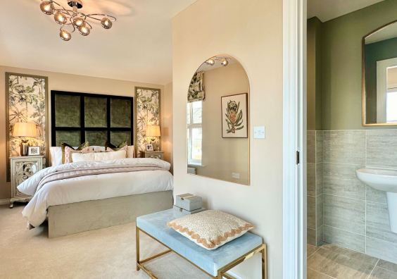 3. The show home features a glamorous main bedroom with en-suite (pic courtesy of Webbers)