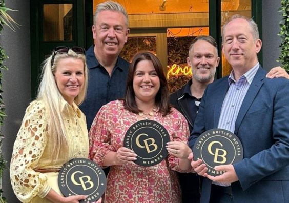 L-R: Kaye Wilson, Group Director of Sales for Crest Hotels, Phillip Allsopp, Managing Director of Classic British Hotels, Louise Chapman, Commercial Director at Classic British Hotels, Jason Hiley, Managing Director for Crest Hotels and Greg Loweth, Group Director of Revenue at Crest Hotels.