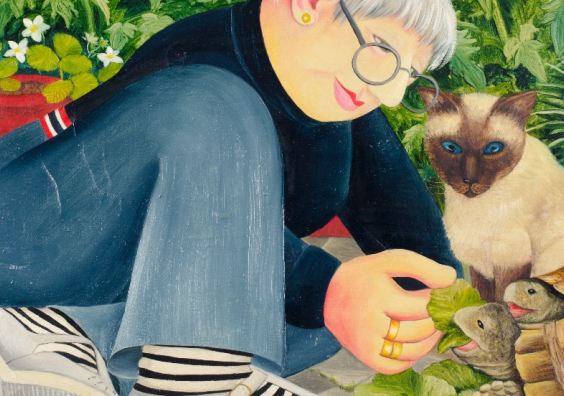 Feeding The Tortoises by Beryl Cook. Courtesy of www.ourberylcook.com © John Cook 2025