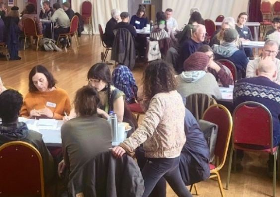 The Civic Hall was packed full of friends and neighbours eager to hear each other out