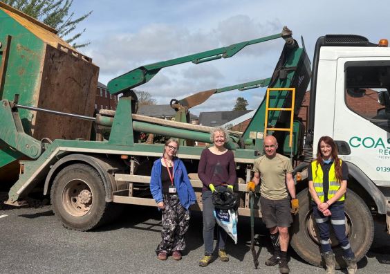 The team helping with the delivery of soil improver at Westbank's Community Allotment in Exminster The team helping with the delivery of soil improver at Westbank's Community Allotment in Exminster