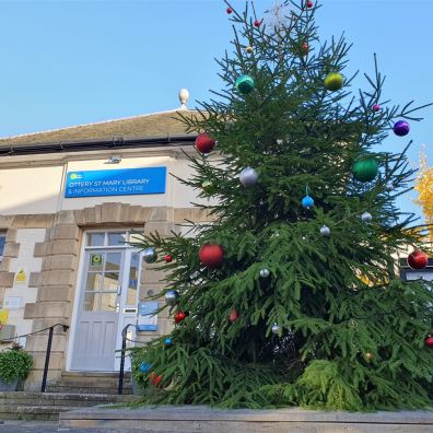 Christmas tree in Ottery St Mary