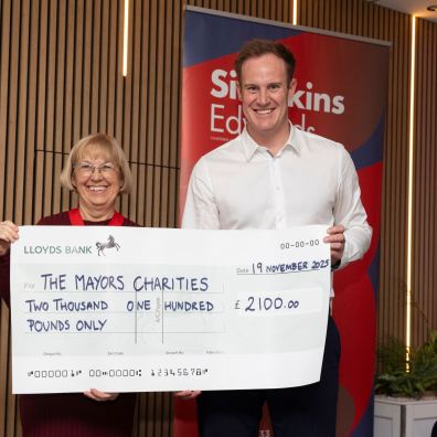 Simpkins Edwards Partner James Welton with Mayor of Barnstaple Janet Coates