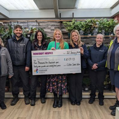 Cheque for Rowcroft Hospice