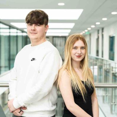South Devon College students, Charlie Groves and Grace Harrison are both staying local to study for 