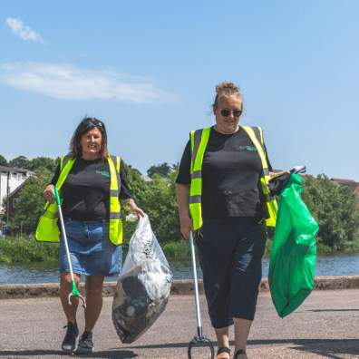 People Litter Picking on Exeter Quay