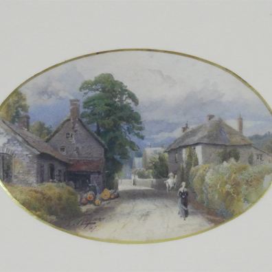Alfred Leyman watercolour Exeter Road, Honiton 1887