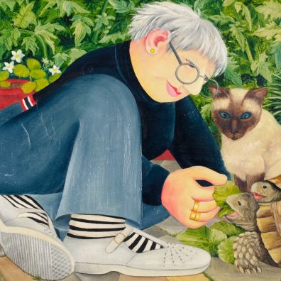 Feeding The Tortoises by Beryl Cook. Courtesy of www.ourberylcook.com © John Cook 2025