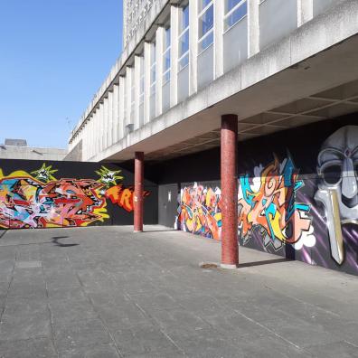 Graffiti Jam brings Civic Centre hoardings to life