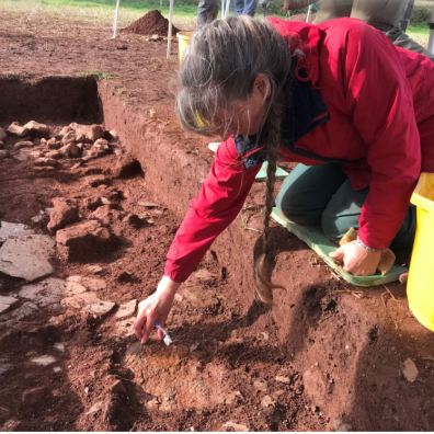 Part of the polychrome mosaic revealed during preliminary excavations in 2021. Photo AC Archaeology.