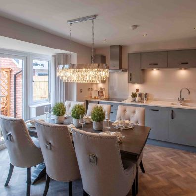 Inside the open plan dining area of the Cartwright showhome which was unveiled at Bellway’s Fox Mill Gardens development on Saturday 19 August.