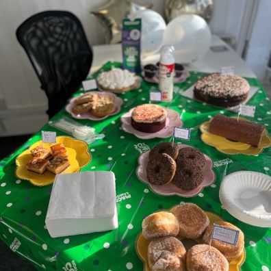Table of treats to raise money for Macmillan