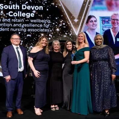 Photo caption: Left to right Steve Ford (Editor of Nursing Times), Natalie Evans (Practice Placement and Learning Coordinator), Nikki Leach (Nursing Lecturer - Registered Adult Nurse), Kayleigh McGinty (Nursing Lecturer - Registered Children's Nurse), Ell