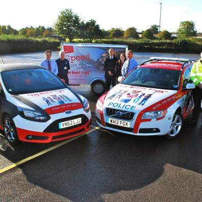 Inspector Richard Pryce (far right) with the Devon and Cornwall Police and Devon & Somerset Fire & Rescue Service ‘The Honest Truth’ promotional vehicles. Also in the photo (L to R): Al Coxon – Group Manager (Devon & Somerset Fire & Rescue Service); Laura Vincent – Watch Manager (Devon & Somerset Fire & Rescue Service); Andrew Priest – Safer Travel Officer (Devon County Council); Rob Carlson – Station Manager (Devon & Somerset Fire & Rescue Service); Chief Supt’ Jim Nye (Devon and Cornwall Police); Rebecca Hewitt – Community Safety Manager (Dartmoor and South Devon Community Safety Partnership); Nigel Flower – Safer Travel Strategic Officer (Devon County Council); Sergeant Olly Tayler (Devon and Cornwall Police)