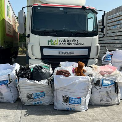 Some of the items donated to RGB Building Supplies’ appeal to help Ukrainian citizens. 