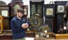 Chilcotts Auctioneer Barnaby Willis with some of the clocks
