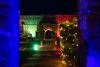 Festive lights leading from the sunken garden in Connaught Gardens