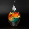 Peter Layton studio ovoid glass bottle 