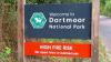 Sign saying welcome to Dartmoor and high risk fires