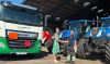 Georgina Lamb, Head of Partnerships at FCN shaking hands with Moorland Fuels tanker driver