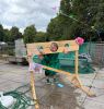 Butterfly Lodge manager Clare Sinclair in the stocks