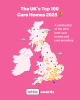 A map of the UK showing where the UK's Top 100 Care Homes are located