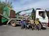 The team helping with the delivery of soil improver at Westbank's Community Allotment in Exminster